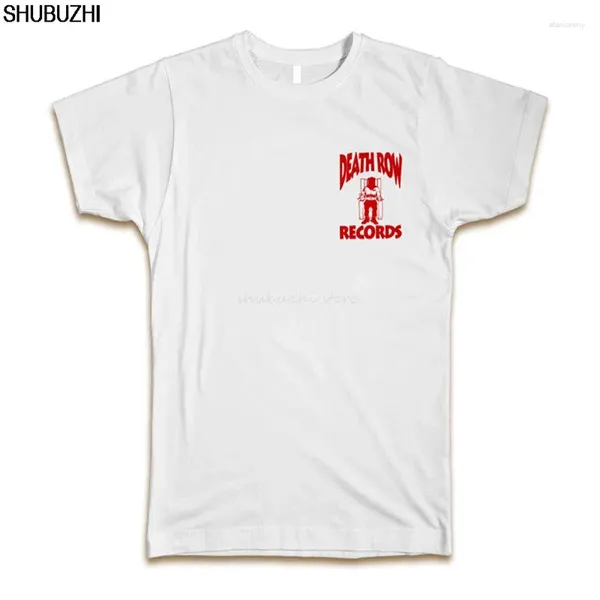 Camisetas para hombre DEATH ROW RECORDS CAMISETA PERSONALIZADA TEE SZ S-5XL - BLANCO CON ROJO Sbz4144