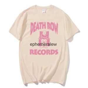 Camisetas para hombres Death Row Records Pink Dr Dre Tupac Hombres Mujeres Camiseta Hip Hop Moda Manga corta Rapero Streetwear Camiseta H24220