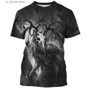 T-shirts voor heren Demon Wendigo 3D-print T-shirt voor heren Tops Harajuku-stijl Strtwear Dagelijks Basic Kort Slve Ts Zomer oversized herenkleding Y240315