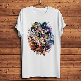 Herren-T-Shirts Demonslayer All Pillars Hashira Lustiges Anime-T-Shirt Männer Homme Tägliches Kurzarm-Freizeithemd Unisex Kimetsu No Yaiba Manga