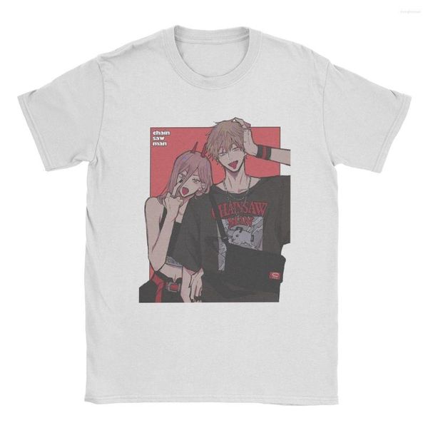 T-shirts pour hommes Denji Devil Makima tronçonneuse homme hommes femmes chemise Manga Anime t-shirts à manches courtes col rond T-Shirts coton cadeau vêtements