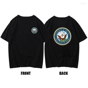 T-shirts pour hommes Département de la marine T-shirt en coton Thème militaire T-shirt réversible Tops T-shirt à manches courtes Y2k Vêtements Vêtements pour hommes