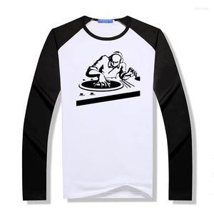 Heren t shirts ontwerp djing muziek modale lange mouw voor bar shirt casual t-shirts o nek raglan plus size tees