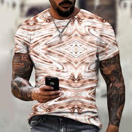 Tamisas para hombres Diseño Camiseta de textura Línea simétrica Symmetrical 3D Impresión pantalones cortos Leisure Fashion Street Sports Top de manga larga
