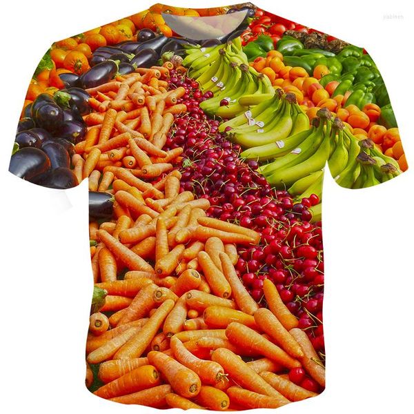 Camisetas para hombre Diseño Verduras Hombres 3D Slim Fit Zanahoria Plátano Casual Harajuku personalizado Tallas grandes S-5XL