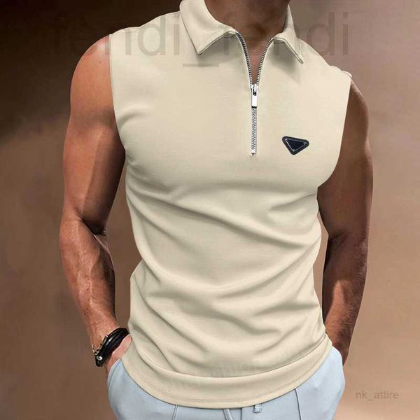 T-shirts pour hommes Designer 2023 Nouvelle fermeture à glissière à col ouvert Chemise de cheval de haute qualité T-shirt de mode décontractée 62HA