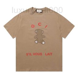 T-shirts pour hommes designer 2023SS Summer New Chest Bear Pattern Tendance Casual T-shirt à manches courtes pour femmes en vrac LVR2