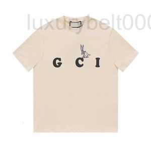 T-shirts voor heren designer 2023SS zomer nieuw konijn letterdruk trend casual veelzijdig los en dames T-shirt met korte mouwen NACF