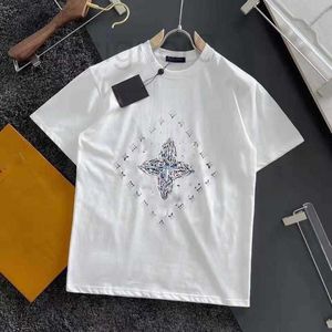 T-shirts voor heren ontwerper 2024 zomer nieuwe Instagram gradiëntprint casual modemerk T-shirt met korte mouwen voor mannen en koppels losse korte mouwen 6APE