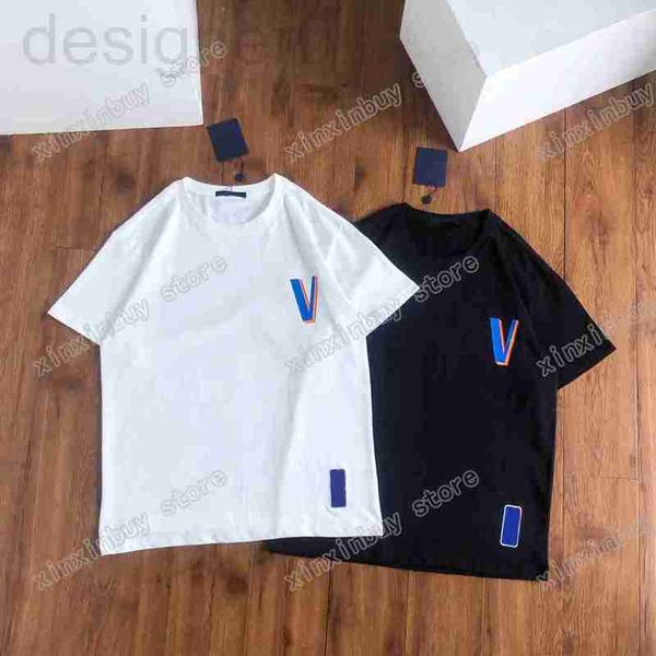 Camisetas de hombre Diseñador 21ss hombres camisetas impresas polos diseñador Etiqueta roja Letras de color manga paris ropa para hombre etiqueta de camisa Estilo suelto negro blanco XRPM