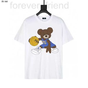 Diseñador de camisetas para hombres 24 primavera/verano Nuevo cien hombres y mujeres Top Camiseta de moda Little Bear Letter Trabajo corto Capelero Versátil IWG4