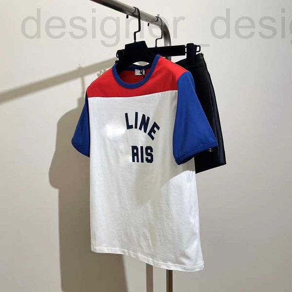 T-shirts pour hommes Marque de designer 2024 Printemps / Été Nouvelle lettre patchwork contrastée imprimée col rond T-shirt à manches courtes R4HU