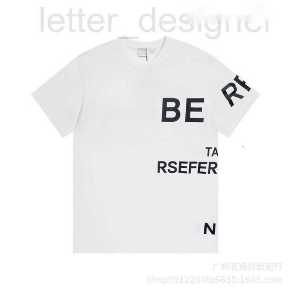 Diseñador de camisetas para hombres Marca Burbersys Ropa Camiseta Tienda en línea La versión correcta del nuevo cuello redondo impreso personalizado de 23ss BU High Street Casual