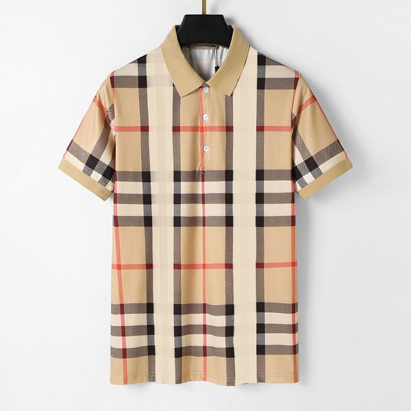 Nouveaux hommes polo col chemise concepteur 2024 femmes de haute qualité coton T-shirt à carreaux imprimé rayé jeunesse haut de gamme bureau décontracté vêtements à manches courtes Polo M-3XL