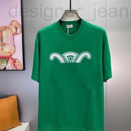 Camisetas para hombres Diseñador Cel Arc de Triomphe Camiseta de manga corta verde negro blanco para hombres nicho ropa de verano nueva letra impresa cuello redondo media camiseta top R20