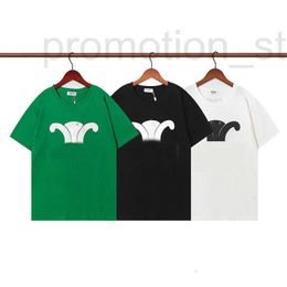 T-shirts hommes Designer Celi Arc de Triomphe T-shirt vert à manches courtes pour hommes niche d'été porter nouvelle lettre imprimée col rond demi t-shirt top x098