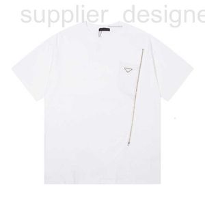 Heren T-shirts Designer Correcte versie 1.1 Prapra Triangle Letter Logo Round Neck Short Sleeve T-Shirt en Dames Paris Donkey 1V X3PM