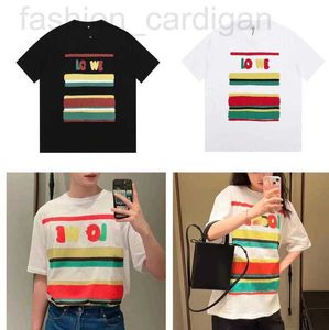 T-shirts pour hommes designer Designer coton mélangé LGBT Str tee top Shorts Colorful Stripe imprimé Crew Neck Sleeve Femmes Dames solides Femme Vintage Tshirts