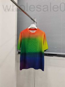 T-shirts pour hommes Designer Designer High-Version Goods Nouveau coton Rainbow Anagram en relief imprimé T-shirt à manches courtes DKMU BZ8F