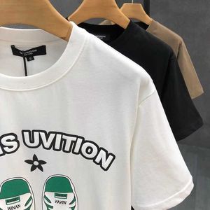 T-shirts masculins Designer Designer Sleeve courte 2023 Nouveau été coréen personnalisé Chaussures T-shirt de cou rond imprimé pour hommes Top Ca