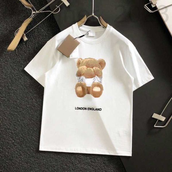 Camisetas de hombre Diseñador diseñador camiseta hombre mujer manga corta sudadera 3D carta lujo camiseta cuello redondo camiseta pullo teddy oreja impresa algodón camiseta polo para hombre