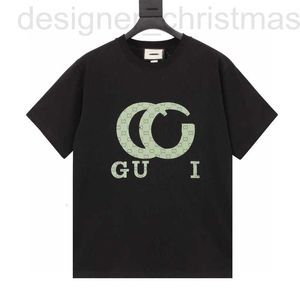T-shirts pour hommes de la mode de créatrice 2024 vert double g complexe complete rond cou rond lâche pour hommes et femmes manches courtes 3UT6