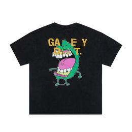 T-shirts pour hommes Designer Galleryes Depts T-shirts utilisés Gary Fried Couleur lavé Black Tide High Street Casual Loose Round Neck 200H