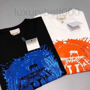 T-shirts pour hommes Designer H été t-shirt à manches courtes pour hommes sweat h graffiti cheval imprimé col rond T-shirts coton luxe t-shirt pull hommes femmes t-shirt décontracté OJCQ