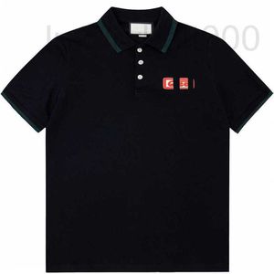 T-shirts pour hommes étiquette en cuir de créateur anglais polo à manches courtes en pur coton neutre décontracté lâche tee 9HPE