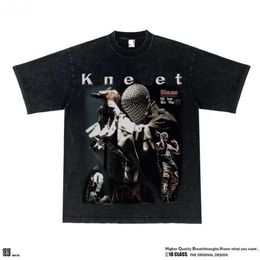 T-shirts pour hommes Designer luxe Kanyes classique Hip Hop imprimé coton lavé Og T-shirt à manches courtes décontracté et confortable