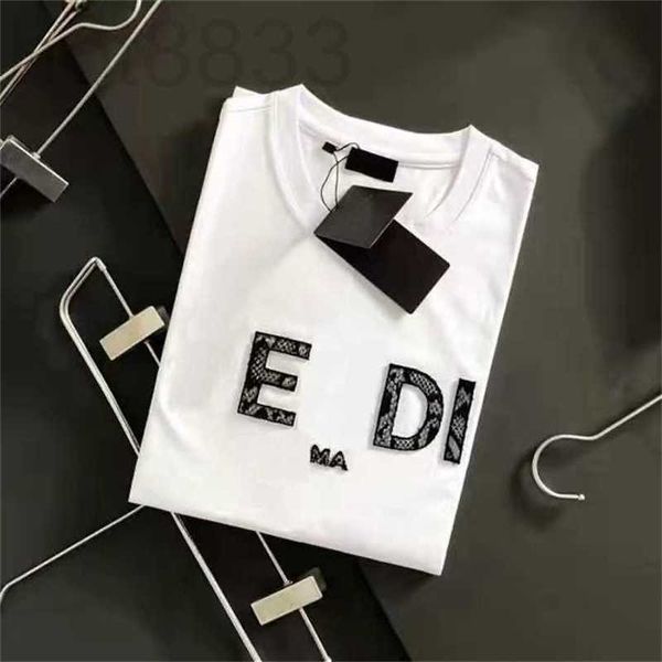 Camisetas para hombres Diseñador de lujo Camiseta para hombre Negro Blanco Bordado Letra Impresión Algodón Mangas cortas Venta de ropa de marca de gama alta S-3XL 01 XIBV