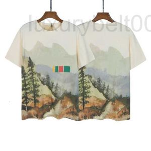 Heren t-shirts Designer Luxe T-shirt voor mannen Dames T-shirts Snow Mountain Gedrukte Ademend klassieke Summer Summer Short Sleeve Tops StreeWeWear V74E