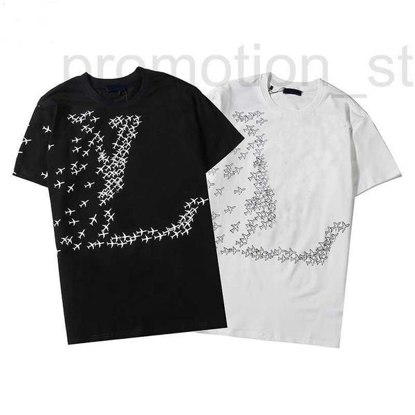 T-shirts pour hommes Designer Hommes T-shirts imprimés Polos Fragment Avion Lettre Imprimer Paris Vêtements Mens Chemise Tag Loose Style Noir Blanc Q4YL