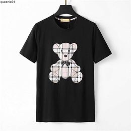 T-shirts masculins Designer Tee's Men's Black and White Couleur ours Plaid Stripe Luxury Brand 100% Cotton Anti-Wrinkes Breathable Soft Fashion Casual Street Variety of