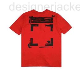 Heren t-shirts Designer Mens Classic mode luxe shirts merk katoen kort mouwen t-shirts dames T-shirts achteruitborstel strip pijl 98f9