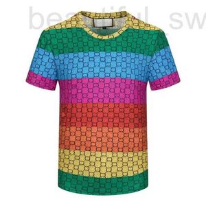 T-shirts pour hommes Designer Hommes Designers T-shirts à manches courtes Full Body Lettre Imprimer Top Hommes Casual T-shirt Multi Color Style Rainbow G Impression Streetwear Top TQ65