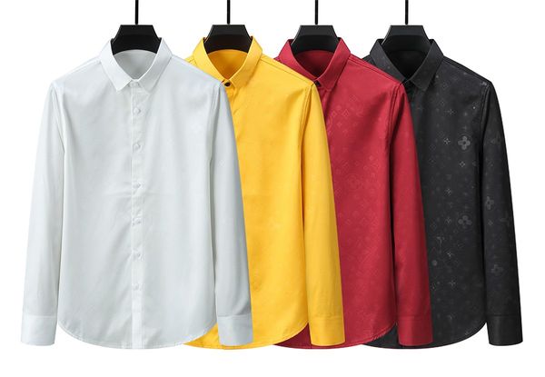 Diseñador de camisetas para hombres Camisas formales de negocios para hombres Camisa casual de moda de manga larga M-3XL12