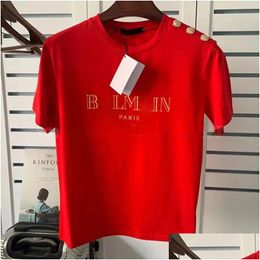 Heren T-shirts Designer Heren T-shirt Zwart Rood Letter Bedrukte Shirts Luxe Korte Mouw Modemerk Top Tees Aziatische Maat S-Xxl Dro Dhg5Y