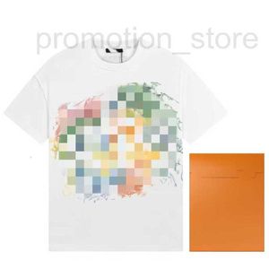 T-shirts pour hommes Designer Mens T-shirt Marque Européenne Américain Crayon H-Peint Coloré Graffiti Vieille Fleur Femme Mode Polyvalent Lâche À Manches Courtes Boîte Cadeau MXRO