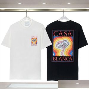 T-shirts voor heren Ontwerper T-shirts voor heren Bedrukte mode heren T-shirt Katoen Casual Tees Korte mouw Hiphop Casablanc Streetwear Luxe Dhc1V
