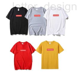 Camisetas para hombres Diseñador Camisetas para hombre Bordado de algodón Manga corta y par de mujeres Cuello redondo suelto Top de verano Negro Blanco Gris Rojo Amarillo 8OX2