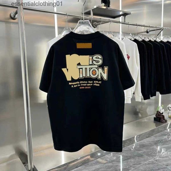 T-shirts pour hommes Designer Pa T-shirt Luxury Brand Clothing Shirts Spill Letter Cotton Short Sled Spring Summer Tide Mens Womens Tees C240413