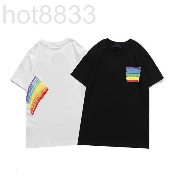 Camisetas para hombre Diseñador Rainbows Prining Tees Boys Casual Breahable Tee Moda para hombre Sriped Shirs Cuello redondo Shir Tamaño S-2xl JKD2