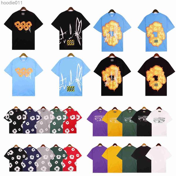 T-shirts masculins Designer Shirts Denim Graphic Tee Mens T-shirt Designer Vêtements Running Sports T-shirt en vrac noir clair C24325