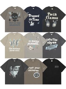 T-shirts voor heren Designer T-shirts met korte mouwen Broken Planet Market Cartoon Schedel Schuim bedrukt Ronde hals Los T-shirt met korte mouwen Trendy Label
