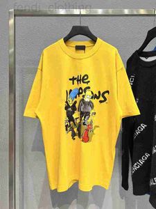 Camisetas de hombre diseñador Simpson banda agujero roto manga corta camiseta amarilla Unisex EY3B