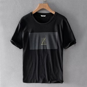 T-shirt da uomo Designer Style Italia T-shirt in lino da uomo T-shirt nera di marca per camicie moda casual T-shirt allentata maschile Camisetas da uomo