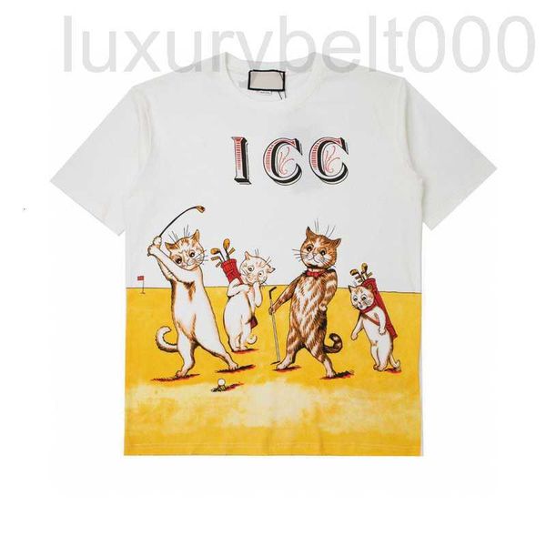 T-shirts pour hommes designer été Europe Italie Cartoon Golf Cat Tee Coton t-shirt Hommes Femmes t-shirt mode Vêtements Tshirt YUHD
