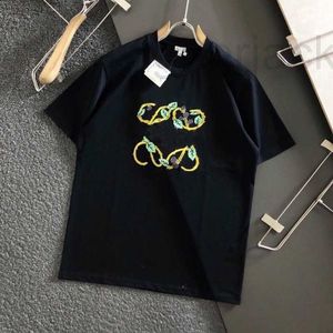 T-shirts voor heren Designer Zomerheren T-shirt Casual katoen Korten Korte Mouw Letter Zware Industrie Borduurwerk Grafisch T-T-shirt Men Dames Ronde Nek Pullover Top XJJE