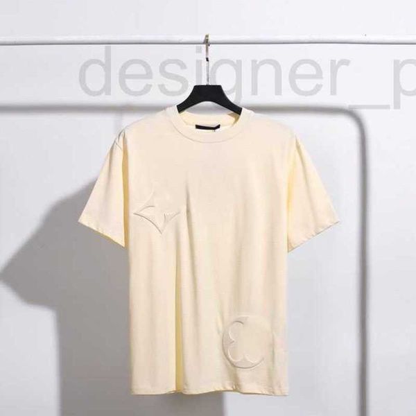 T-shirts pour hommes T-shirt de créateur Tissu tissé et teint sur mesure avec une texture confortable et douce. Lettre graffiti brodée sur la poitrine ZTCC